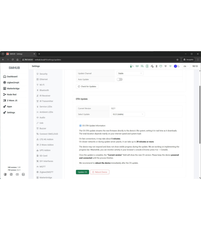 SMHUB Centralka Bramka Mostek ZigBee MQTT ZHA Matter Thread Home Assistant