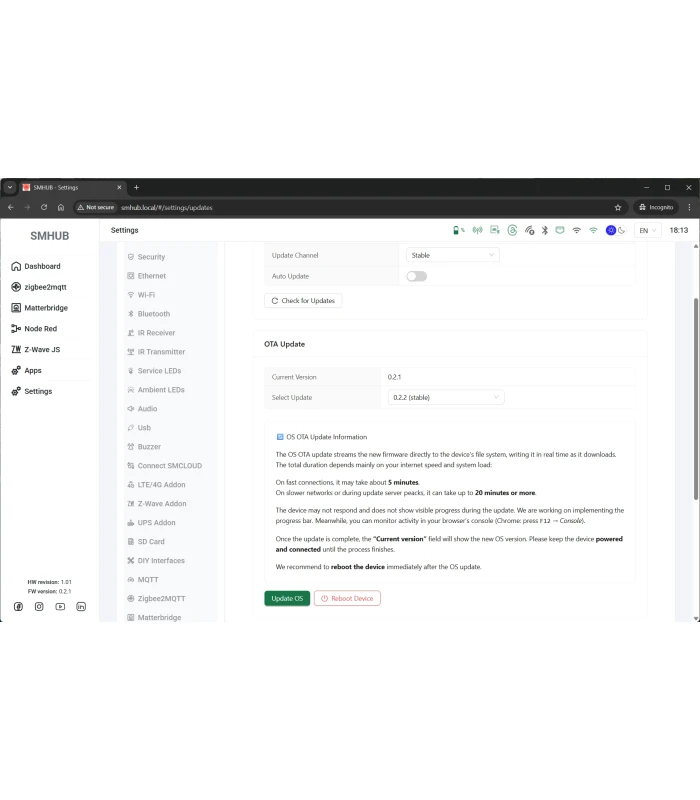 SMHUB Centralka Bramka Mostek ZigBee MQTT ZHA Matter Thread Home Assistant