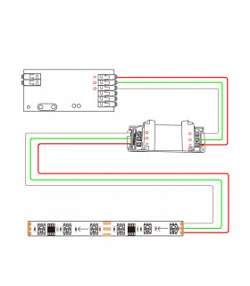 Wzmacniacz do cyfrowych taśm pasków LED adresowalnych WLED RGBIC 5-48V