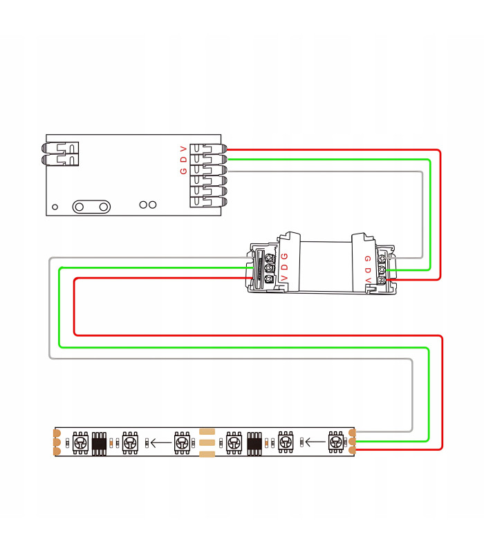 Wzmacniacz do cyfrowych taśm pasków LED adresowalnych WLED RGBIC 5-48V