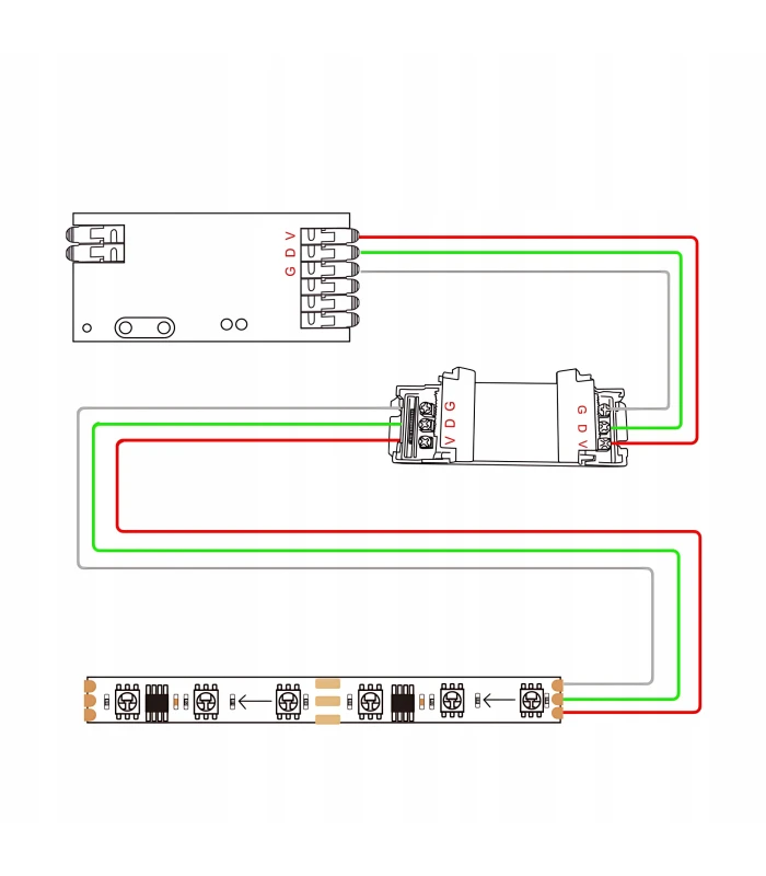 Wzmacniacz do cyfrowych taśm pasków LED adresowalnych WLED RGBIC 5-48V