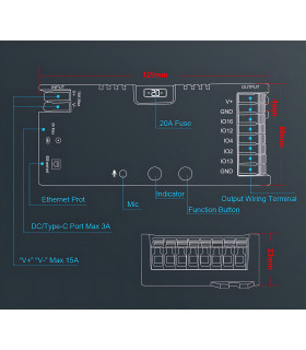 Sterownik LED WLED RGBIC WiFi ESP32 Ethernet RJ45 PWM WS281x MQTT 4 KANAŁY