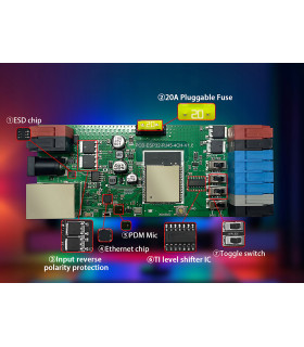 Sterownik LED WLED RGBIC WiFi ESP32 Ethernet RJ45 PWM WS281x MQTT 4 KANAŁY
