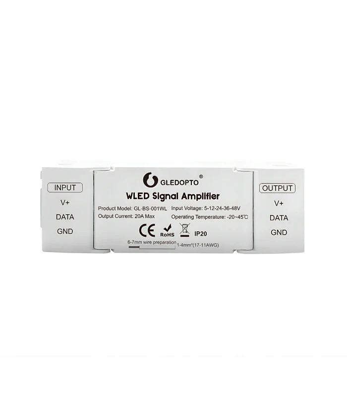 Wzmacniacz do cyfrowych taśm pasków LED adresowalnych WLED RGBIC 5-48V