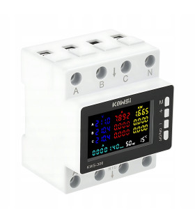 Trójfazowy licznik energii prądu mocy watomierz przekaźnik 80A z LCD na DIN
