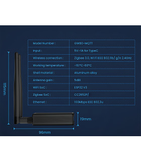 Koordynator Bramka ZigBee CC2652P2 RJ45 USB WiFi Home Assistant ZigBee2MQTT