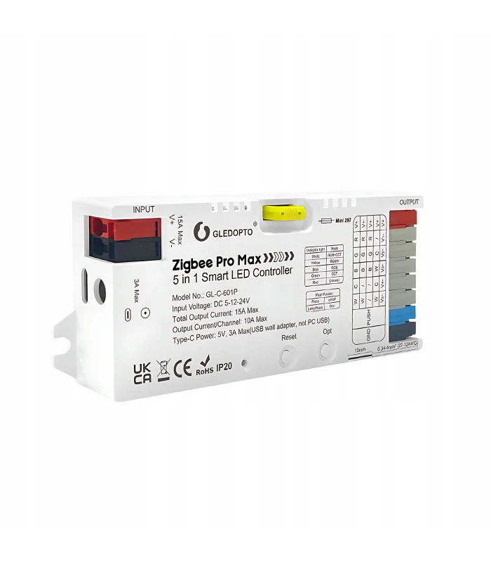 Sterownik ZigBee 5 w 1 taśma pasek LED TUYA SMART Home Assistant HUE 5-24V