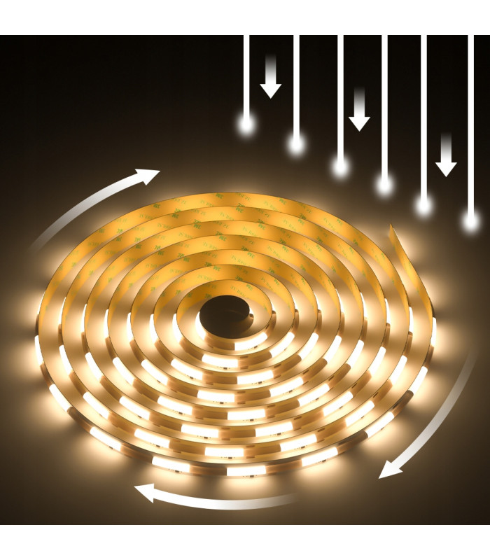 Cyfrowa taśma LED COB WLED WS2811 płynąca CIEPŁY BIAŁY 3000K 24V 5m 360L/m