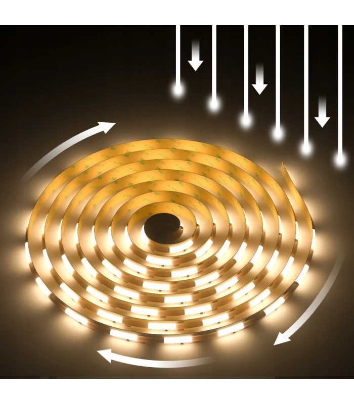 Cyfrowa taśma LED COB WLED WS2811 płynąca CIEPŁY BIAŁY 3000K 24V 5m 360L/m