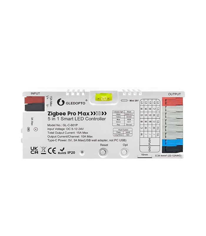 Sterownik ZigBee 5 w 1 taśma pasek LED TUYA SMART Home Assistant HUE 5-24V