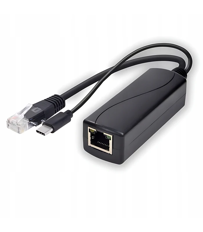 Adapter Splitter PoE do USB-C 5V 2,4A IEEE 802.3af/at 100 Mbps skrętka ETH