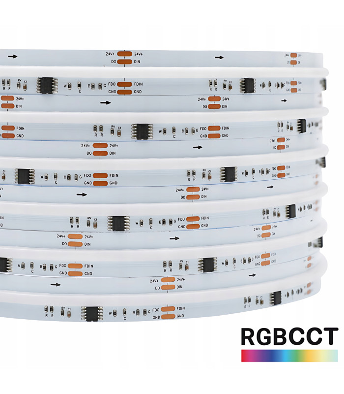 Cyfrowa taśma LED COB WS2805 RGB CCT WLED płynąca Magic RGBIC 24V 840LED/m