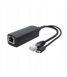 Adapter Splitter PoE do USB-C 5V 2,4A IEEE 802.3af/at 100 Mbps skrętka ETH