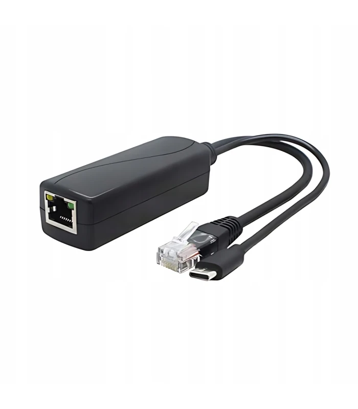 Adapter Splitter PoE do USB-C 5V 2,4A IEEE 802.3af/at 100 Mbps skrętka ETH