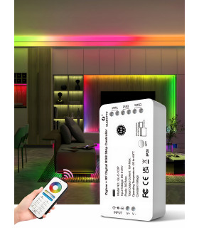 Sterownik ZigBee + RF RGBIC LED 5-24V WS2811 WS2812 Home Assistant TUYA HUE