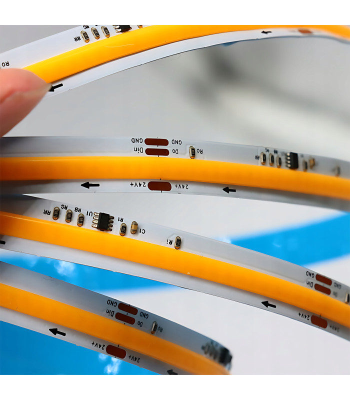 Cyfrowa taśma LED COB WLED WS2811 płynąca CIEPŁY BIAŁY 3000K 24V 5m 360L/m