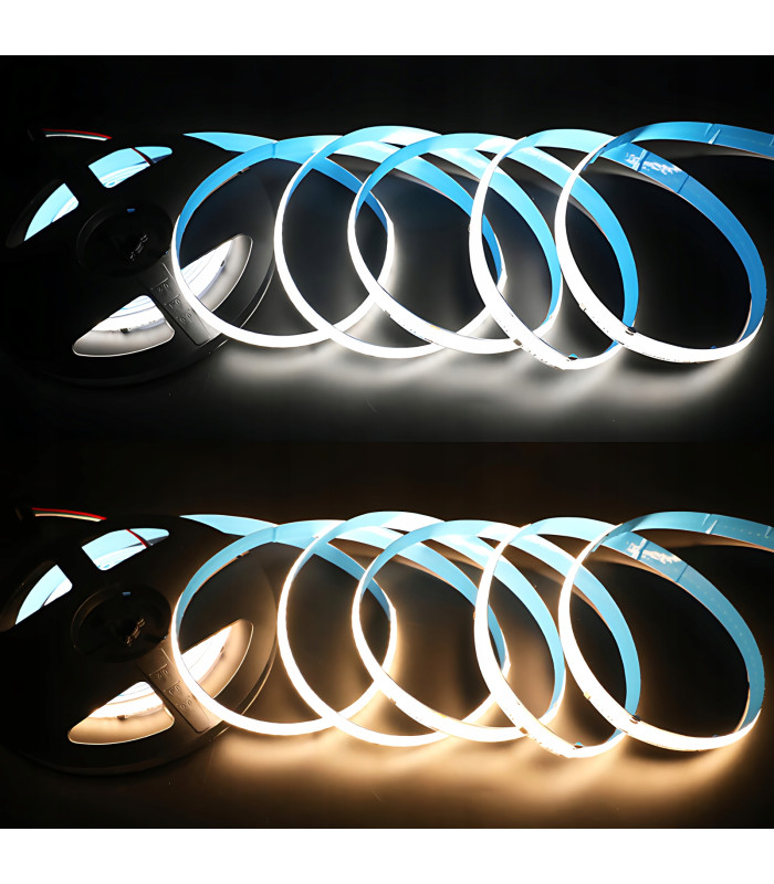 Cyfrowa taśma LED COB WS2805 RGB CCT WLED płynąca Magic RGBIC 24V 840LED/m