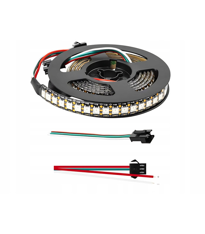 Cyfrowa Taśma LED RGB WS2812 SMD 5050 WLED płynąca RGBIC 144 LED/m 5V dł 5m