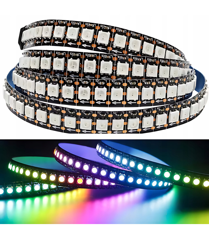 Cyfrowa Taśma LED RGB WS2813 SMD 5050 WLED płynąca RGBIC 144 LED/m 5V dł 3m