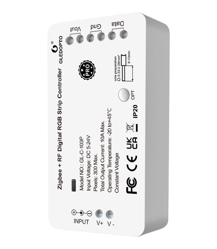 Sterownik ZigBee + RF RGBIC LED 5-24V WS2811 WS2812 Home Assistant TUYA HUE