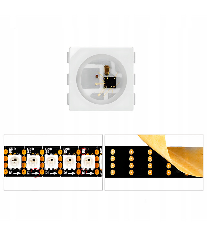 Cyfrowa Taśma LED RGB WS2813 SMD 5050 WLED płynąca RGBIC 144 LED/m 5V dł 5m