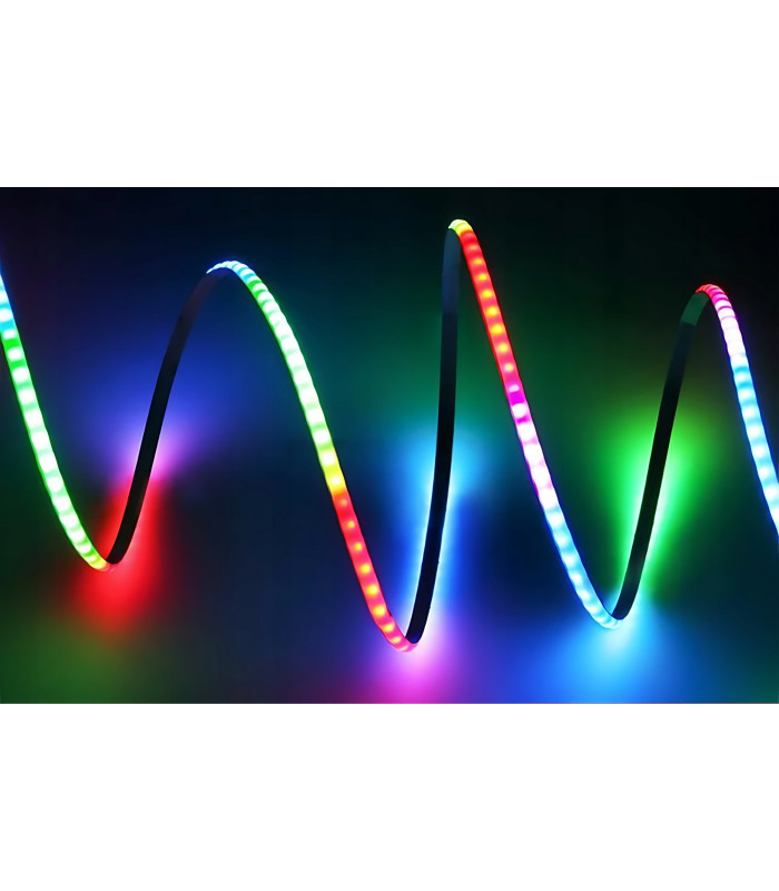 Cyfrowa taśma LED RGB WLED WS2812 płynąca RGBIC cienka PCB 5mm 5V 160LED/m