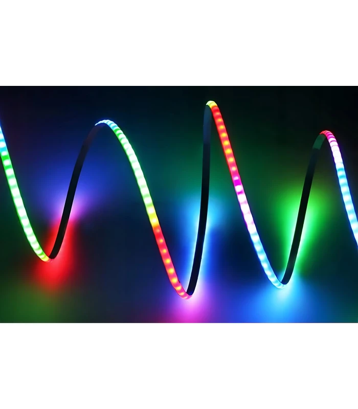Cyfrowa taśma LED RGB WLED WS2812 płynąca RGBIC cienka PCB 5mm 5V 160LED/m