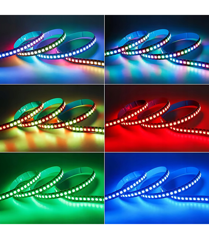 Cyfrowa Taśma LED RGB WS2813 SMD 5050 WLED płynąca RGBIC 144 LED/m 5V dł 5m