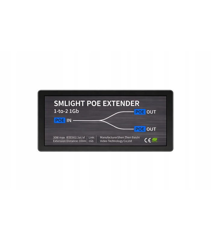 Extender PoE Ethernet RJ45 Przedłużacz Wzmacniacz Sygnału do 100m 2x 1Gbit