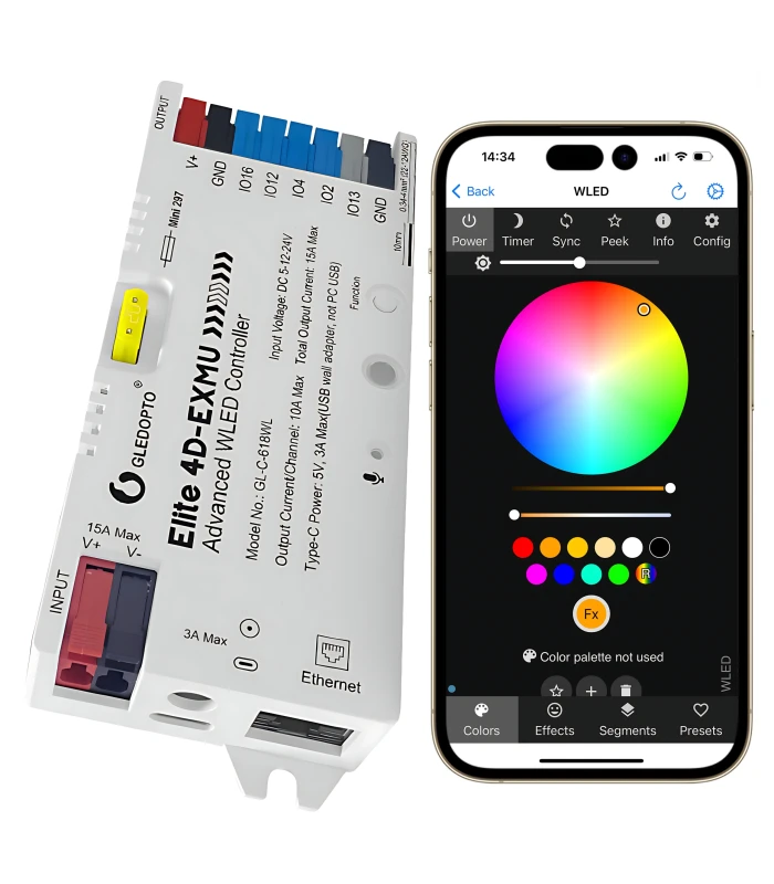 Cyfrowa Taśma LED RGB WS2812 SMD 5050 WLED płynąca RGBIC 144 LED/m 5V dł 5m