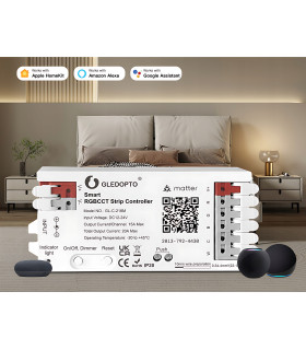 Sterownik LED RGBCCT WiFi Matter Apple HomeKit Amazon Google Home Assistant