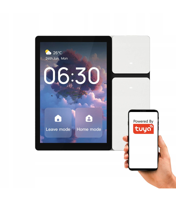 Panel funkcyjny LCD dotykowy 3,5" bramka BT Mesh 3 przyciski WiFi pilot IR