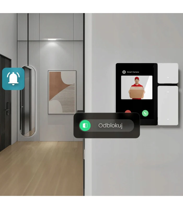 Panel funkcyjny LCD dotykowy 3,5" bramka BT Mesh 3 przyciski WiFi pilot IR