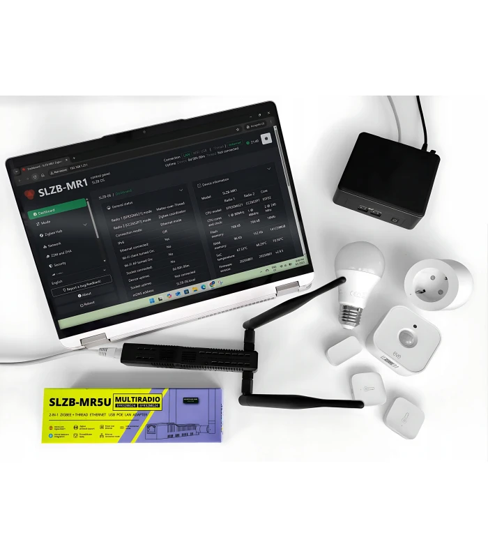 Adapter SLZB-MR5U ZigBee Thread EFR32MG24 PoE USB WiFi ESP32 ETH MQTT ZHA