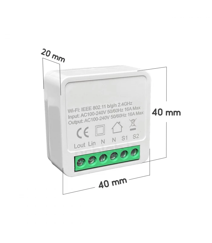 Mini przekaźnik WiFi do puszki TUYA 3500W