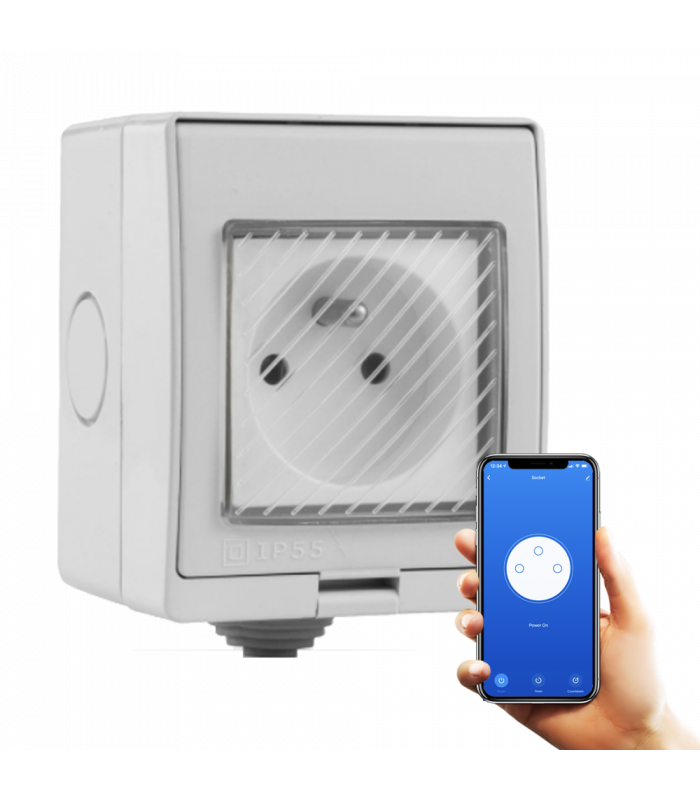 Natynkowe gniazdko WiFi 16A IP55 TUYA