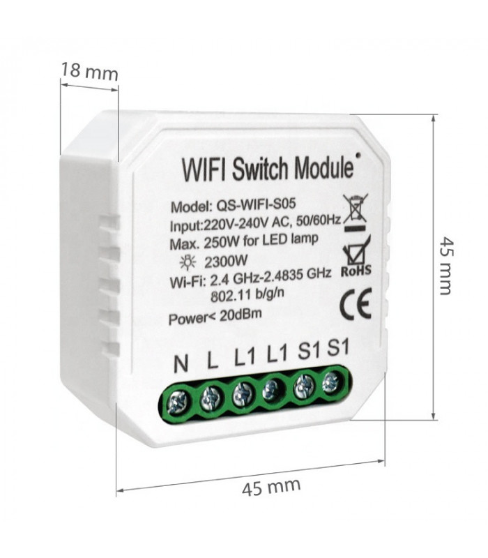 Przekaźnik WiFi z pomiarem prądu TUYA Smart Life