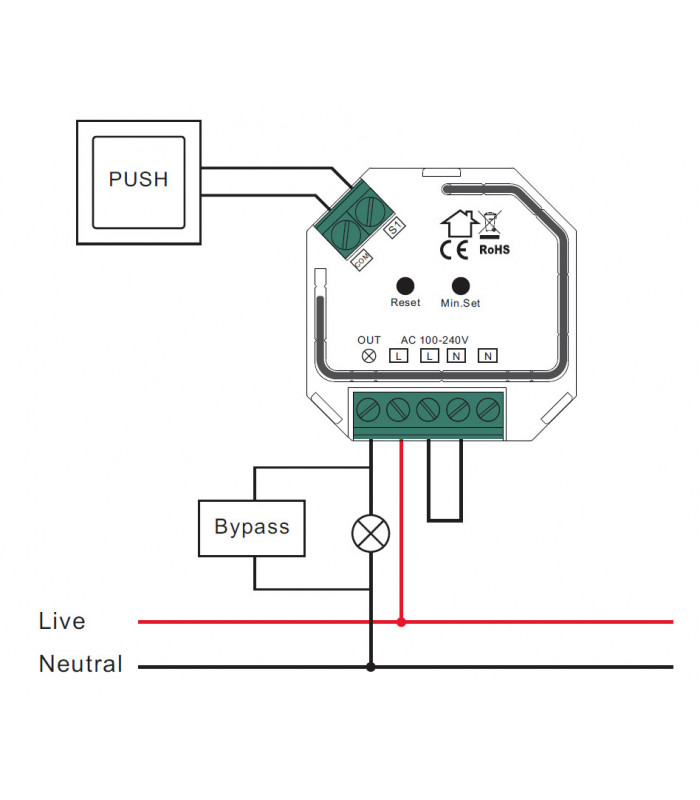 Kondensator do eliminacji rozbłysków LED i modułów bez przewodu N