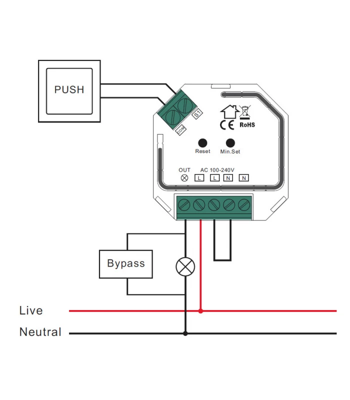 Kondensator do eliminacji rozbłysków LED i modułów bez przewodu N