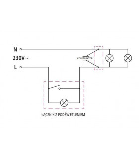 Kondensator do eliminacji rozbłysków LED i modułów bez przewodu N