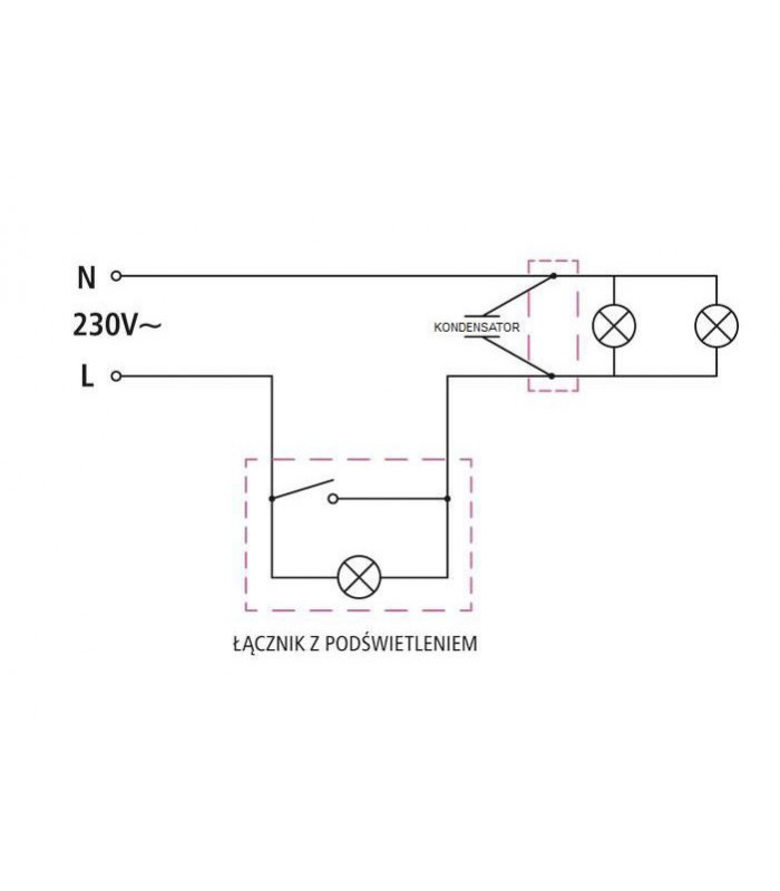 Kondensator do eliminacji rozbłysków LED i modułów bez przewodu N