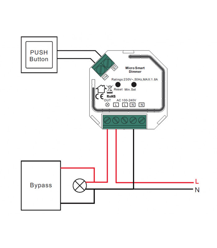 Kondensator do eliminacji rozbłysków LED i modułów bez przewodu N