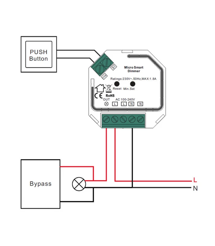 Kondensator do eliminacji rozbłysków LED i modułów bez przewodu N