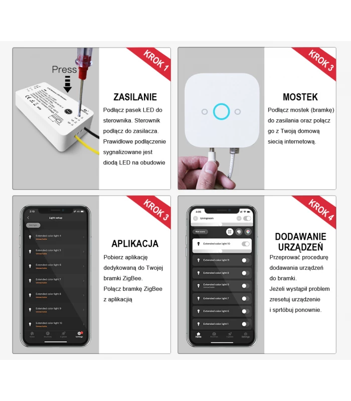 Ściemniacz ZigBee do pasków LED TUYA Hue