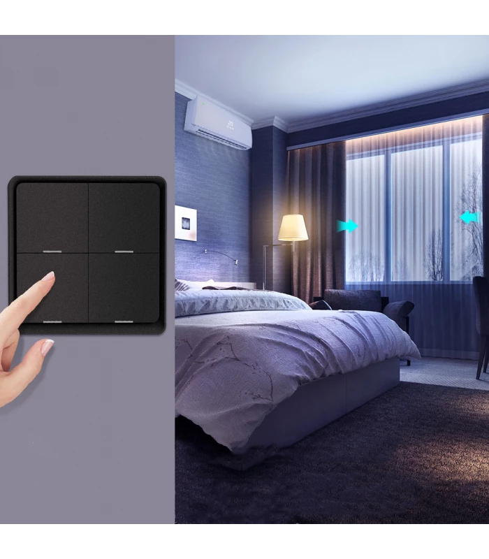 Bezprzewodowy 4 kanałowy pilot ZigBee 12 scen Tuya kolor czarny