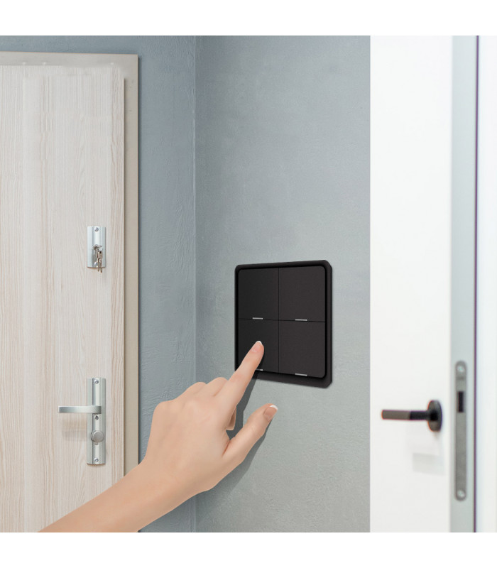 Bezprzewodowy 4 kanałowy pilot ZigBee 12 scen Tuya kolor czarny