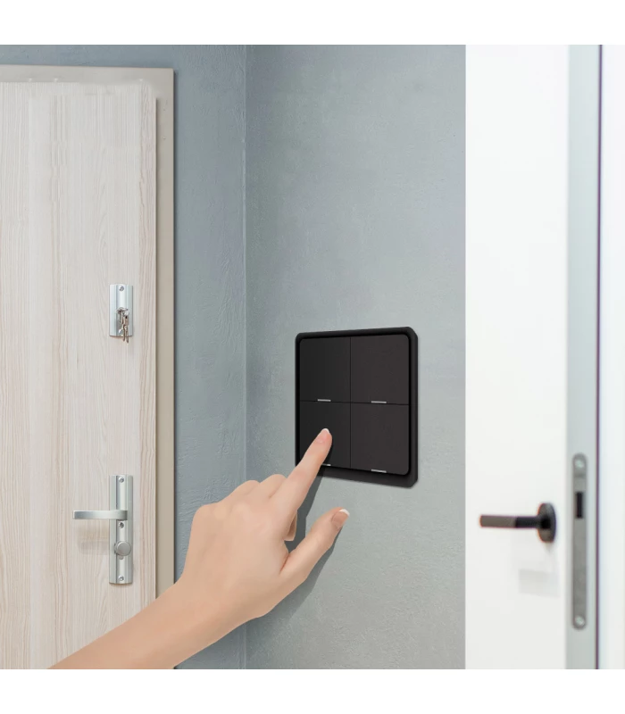 Bezprzewodowy 4 kanałowy pilot ZigBee 12 scen Tuya kolor czarny