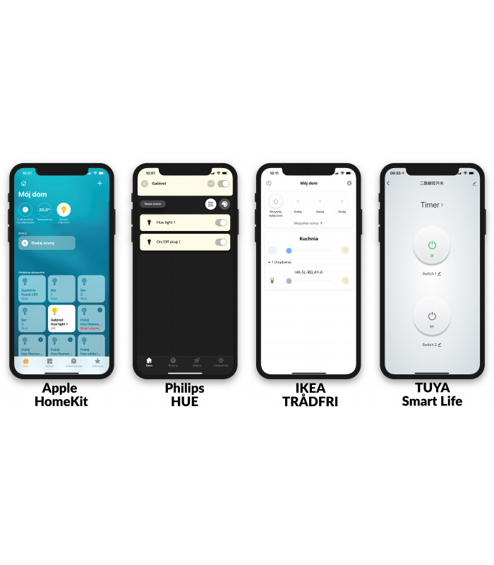 Pojedynczy przekaźnik, włącznik ZigBee 3.0 bez przewodu neutralnego N
