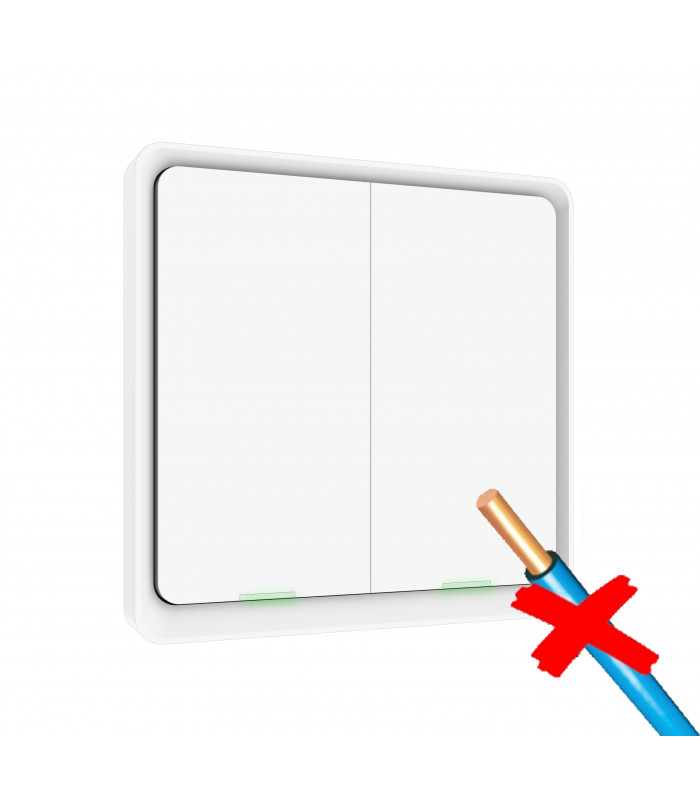 Podwójny włącznik ZigBee Tuya bez przewodu N z przekaźnikiem