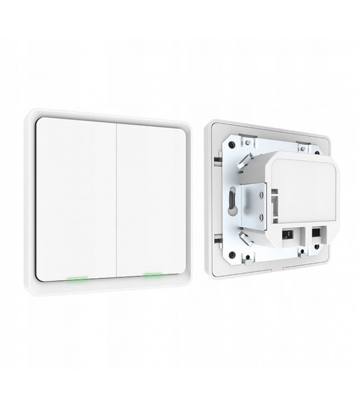 Podwójny włącznik ZigBee Tuya bez przewodu N z przekaźnikiem